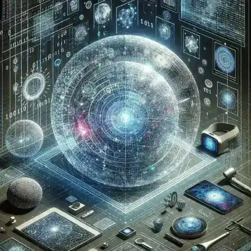 "Apple VisionOS interface showcasing Siri functionality with complex mixed-reality commands, highlighting the integration of voice activation and augmented reality features."